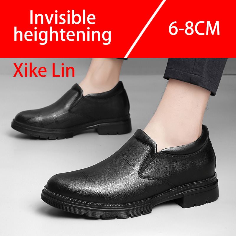 Men'S Shoes With Height Increase - Sepatu Kulit Pria Kasual Desain Hak