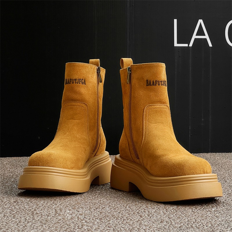Men'S Shoes Increase Height - Sepatu Bot Pendek Gaya Pasangan Model