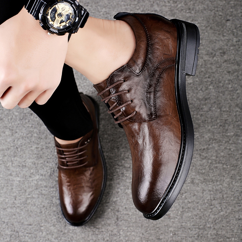 Sepatu Kulit Kasual Pria denga - Men'S Shoes With Height Increase ulasan dan harga